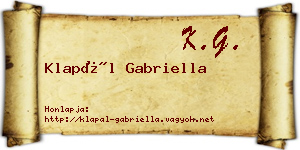 Klapál Gabriella névjegykártya